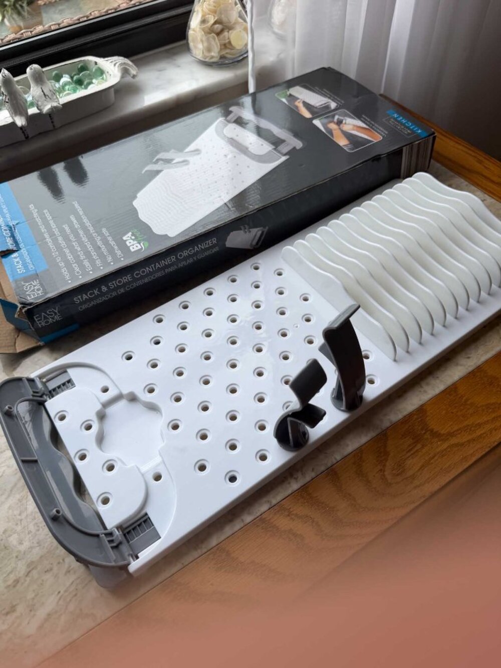 Easy Home Stack & Store Container Organizer Adjustable Lid Storage Rack BPA Free - Picture 9 of 9